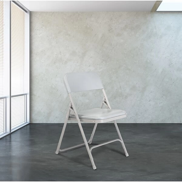 National Public Seating 800 Series Premium Lightweight Steel Frame Plastic Folding Chairs, Gray, 4 Pack (802/4) - Image 7