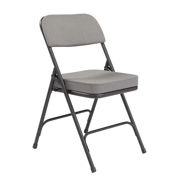 NPS 3200 Series Fabric Armless Premium Folding Chair, Charcoal Gray, 2 Pack (3212/2)