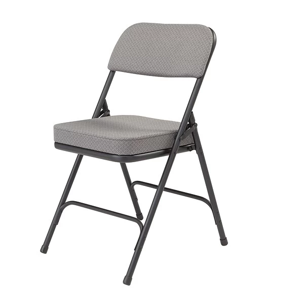 NPS 3200 Series Fabric Armless Premium Folding Chair, Charcoal Gray, 2 Pack (3212/2) - Image 2