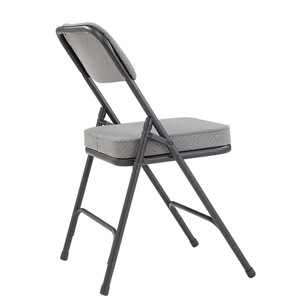 NPS 3200 Series Fabric Armless Premium Folding Chair, Charcoal Gray, 2 Pack (3212/2) - Image 3