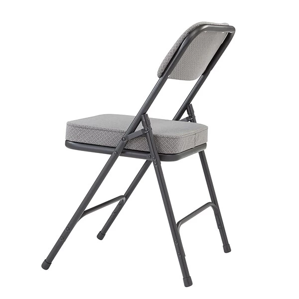NPS 3200 Series Fabric Armless Premium Folding Chair, Charcoal Gray, 2 Pack (3212/2) - Image 4