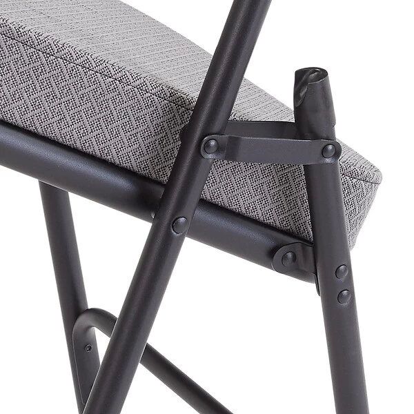 NPS 3200 Series Fabric Armless Premium Folding Chair, Charcoal Gray, 2 Pack (3212/2) - Image 5