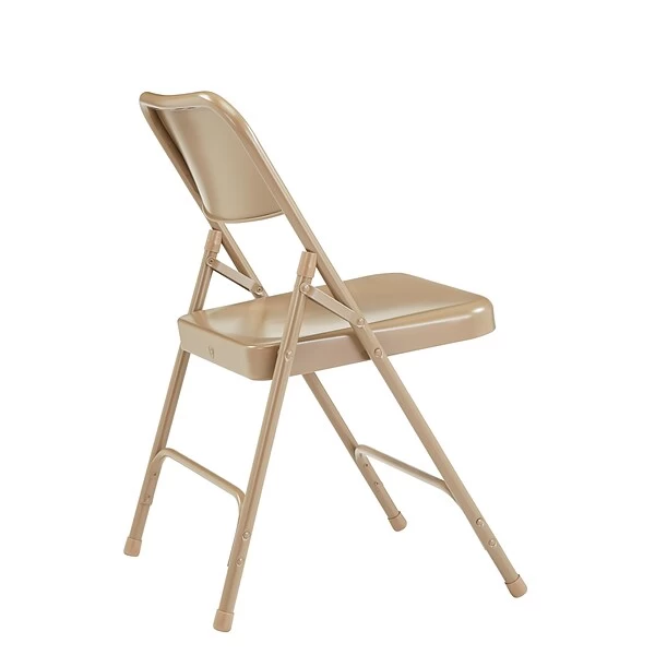 NPS 200 Series All-Steel Armless Premium Folding Chair, Beige, 4 Pack (201/4) - Image 3