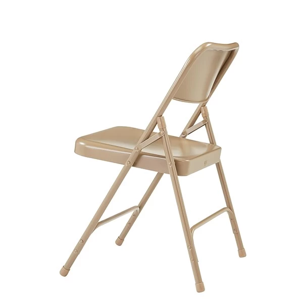 NPS 200 Series All-Steel Armless Premium Folding Chair, Beige, 4 Pack (201/4) - Image 4