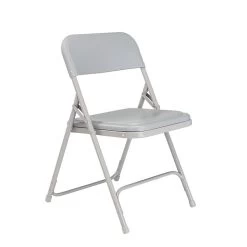 National Public Seating 800 Series Premium Lightweight Steel Frame Plastic Folding Chairs, Gray, 4 Pack (802/4)