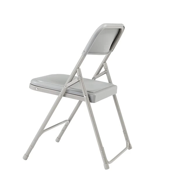 National Public Seating 800 Series Premium Lightweight Steel Frame Plastic Folding Chairs, Gray, 4 Pack (802/4) - Image 4