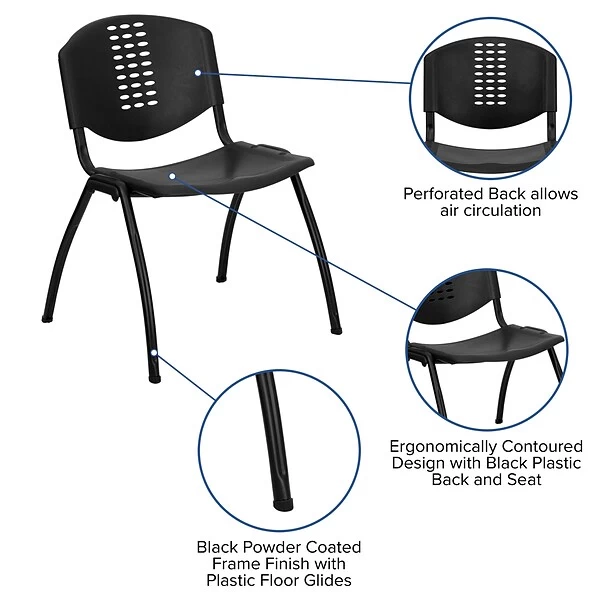 Flash Furniture HERCULES Plastic Office Chair, Black (RUT-NF01A-BK-GG) - Image 4