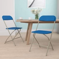 Flash Furniture HERCULES Series Plastic Banquet/Reception Chair, Blue, 2/Pack (2LEL3BLUE)
