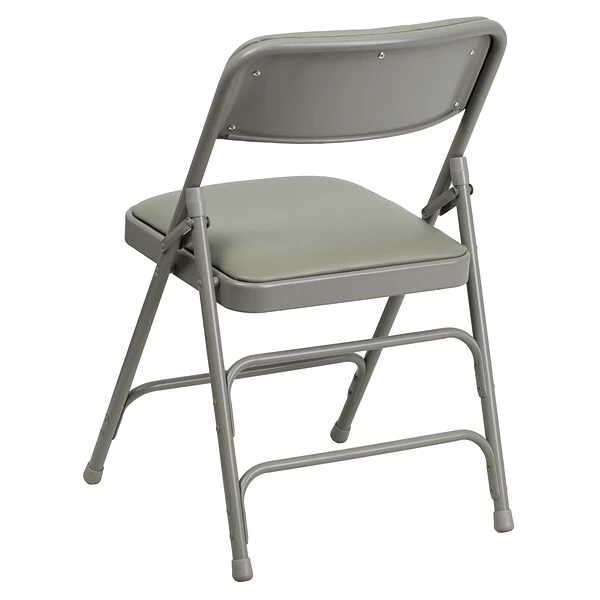 Flash Furniture HERCULES Series Vinyl Folding Chair, Gray, 2/Pack (2HAMC309AVGY) - Image 7