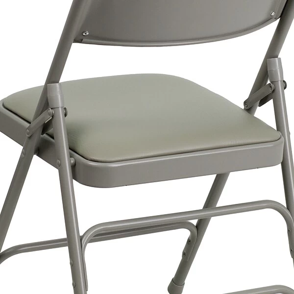 Flash Furniture HERCULES Series Vinyl Folding Chair, Gray, 2/Pack (2HAMC309AVGY) - Image 8