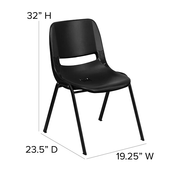 Flash Furniture HERCULES Classroom/Training Room/School Stacking Chair, Black (5-RUT-EO1-BK-GG) - Image 6