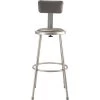 NPS 6400 Series Armless Vinyl Padded 30 Inch Stool With Backrest, Vinyl, Gray (6430B)