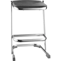 NPS 6600 Series Armless Blow-Molded Plastic 24" Ergonomic Z Stool, Steel, Black (6624)