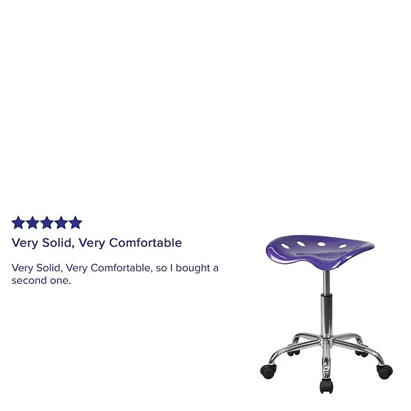 Flash Furniture Vibrant Tractor Seat And Chrome Stool, Violet - Image 3