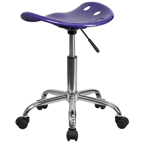 Flash Furniture Vibrant Tractor Seat And Chrome Stool, Violet - Image 6