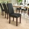 Flash Furniture Contemporary Faux Leather Parsons Dining Chair, Black (BT350BKLEA023)