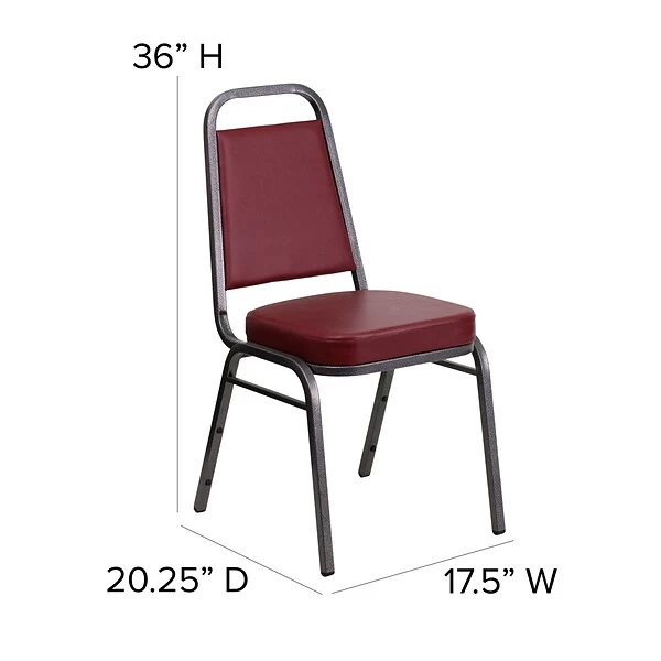 Flash Furniture HERCULES Series Vinyl Trapezoidal Banquet Stack Chair, Burgundy (4FDBHF1SVBY) - Image 6