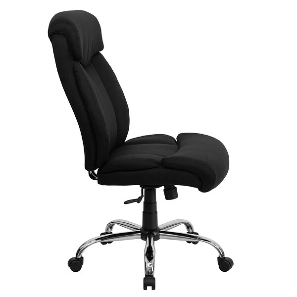 Flash Furniture HERCULES Series Armless Ergonomic Fabric Swivel Big & Tall Executive Office Chair, Black (GO1235BKFAB) - Image 4