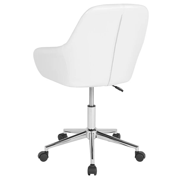 Flash Furniture Cortana LeatherSoft Swivel Mid-Back Home And Office Chair, White (DS8012LBWH) - Image 4