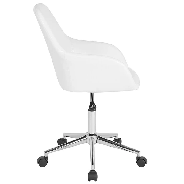 Flash Furniture Cortana LeatherSoft Swivel Mid-Back Home And Office Chair, White (DS8012LBWH) - Image 5