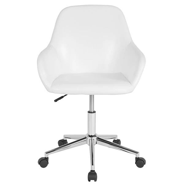 Flash Furniture Cortana LeatherSoft Swivel Mid-Back Home And Office Chair, White (DS8012LBWH) - Image 6