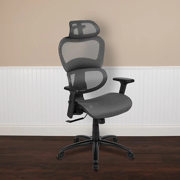 Flash Furniture LO Ergonomic Mesh Swivel Office Chair, Gray (HLC1388F1KGY)