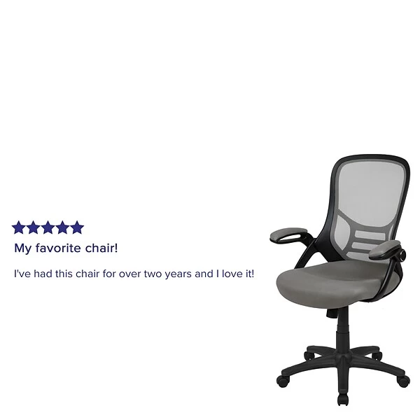 Flash Furniture Porter Ergonomic Mesh Swivel High Back Office Chair, Light Gray/Black (HL00161BKGY) - Image 4