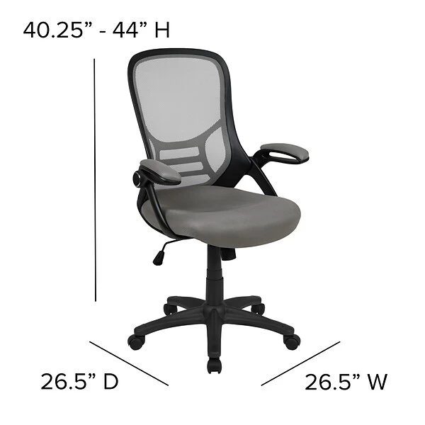 Flash Furniture Porter Ergonomic Mesh Swivel High Back Office Chair, Light Gray/Black (HL00161BKGY) - Image 6