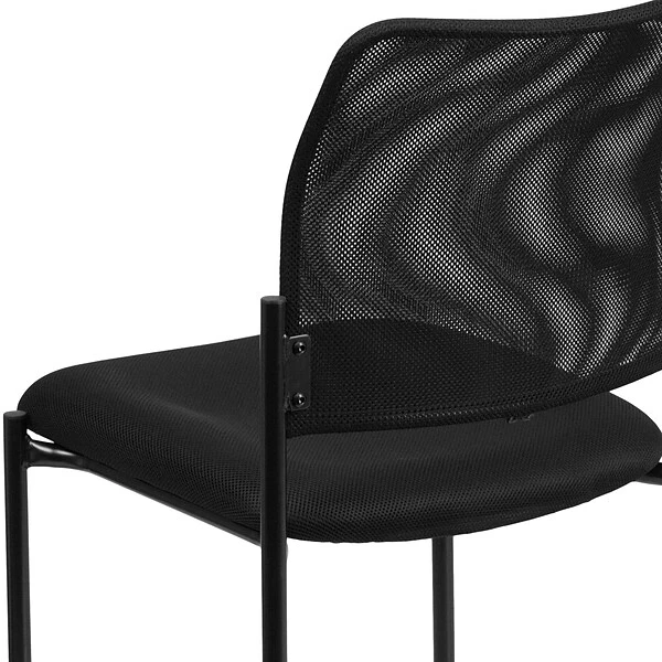 Flash Furniture Mesh Comfortable Stackable Steel Side Chair, Black (GO5152) - Image 7