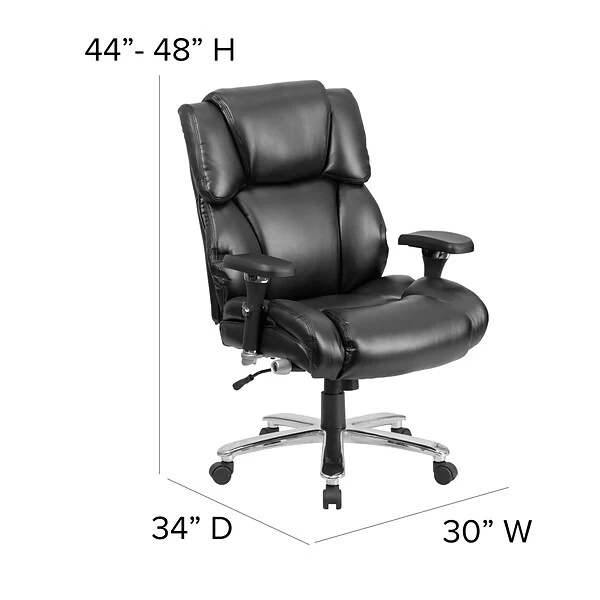 Flash Furniture HERCULES Series LeatherSoft Swivel 24/7 Intensive Use Big & Tall Executive Office Chair, Black (GO2149LEA) - Image 6