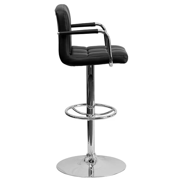 Flash Furniture Contemporary Vinyl Adjustable Height Barstool With Back, Black (CH102029BK) - Image 8