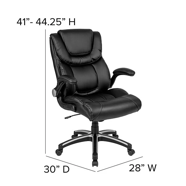 Flash Furniture Hansel LeatherSoft Swivel Executive Office Chair, Black (BT9896H) - Image 6