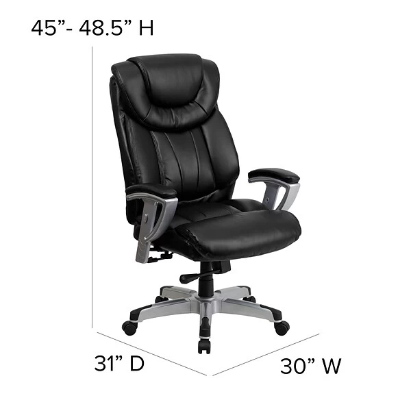 Flash Furniture HERCULES Series LeatherSoft Swivel Big & Tall Executive Office Chair, Black (GO1534BKLEA) - Image 5