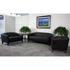 Flash Furniture HERCULES Imperial Series 72.75" LeatherSoft Sofa, Black (1113BK)