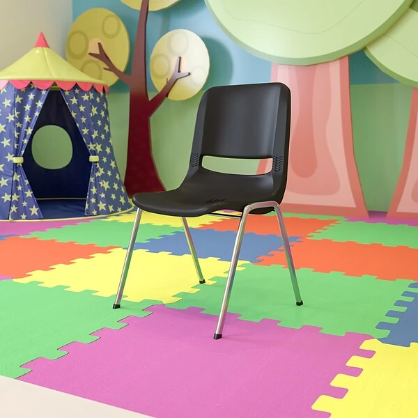 Flash Furniture HERCULES Plastic Student/School Chair, Black (RUT-18-BK-CHR-GG)