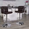 Flash Furniture Contemporary Vinyl Adjustable Counter Height Stool With Back, Brown, 2-Pieces (2CH102029BRNGG)