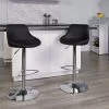 Flash Furniture Contemporary Vinyl Adjustable Height Barstool With Back, Black, 2-Pieces (2CH82028MODBKGG)