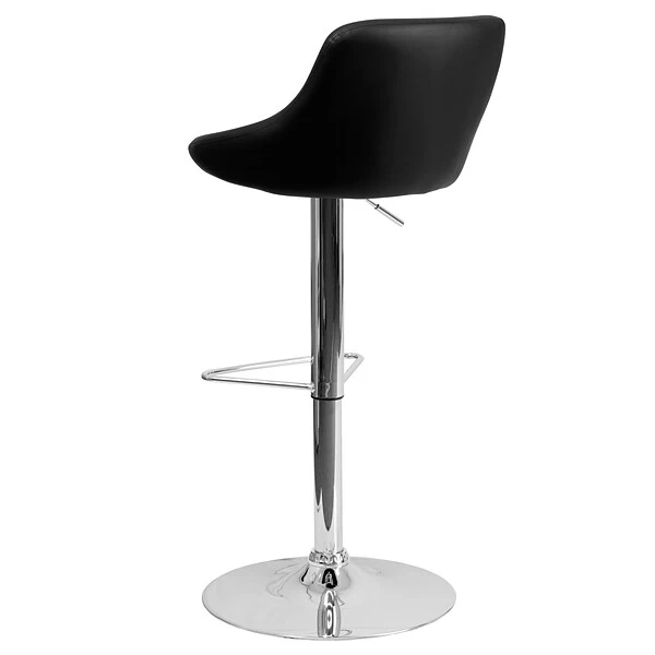 Flash Furniture Contemporary Vinyl Adjustable Height Barstool With Back, Black, 2-Pieces (2CH82028MODBKGG) - Image 4