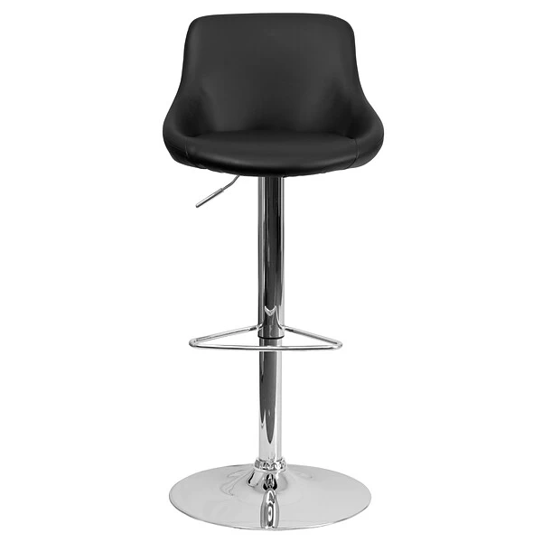 Flash Furniture Contemporary Vinyl Adjustable Height Barstool With Back, Black, 2-Pieces (2CH82028MODBKGG) - Image 7