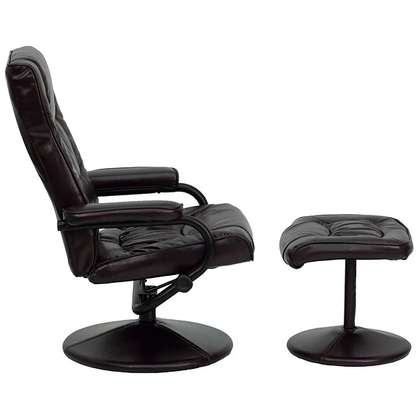 Flash Furniture LeatherSoft Recliner And Ottoman Set Brown (BT7862BN) - Image 7