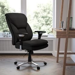Flash Furniture HERCULES Series Ergonomic Fabric Swivel 24/7 Intensive Use Big & Tall Office Chair, Black (GO2085)
