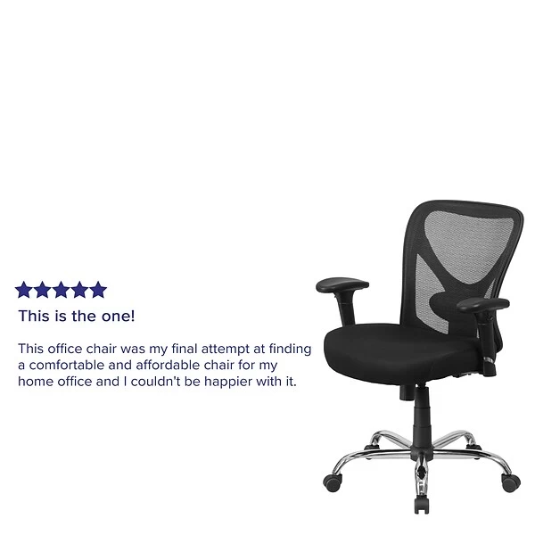 Flash Furniture HERCULES Series Ergonomic Mesh Swivel Big & Tall Office Chair, Black (GO2032) - Image 4