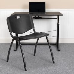 Flash Furniture HERCULES Plastic Student/School Chair, Black (RUT-D01-BK-GG)