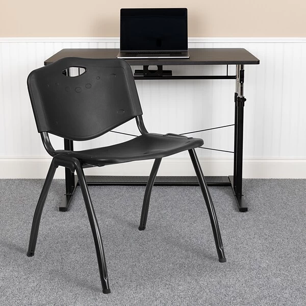 Flash Furniture HERCULES Plastic Student/School Chair, Black (RUT-D01-BK-GG)