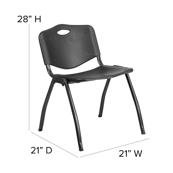 Flash Furniture HERCULES Plastic Student/School Chair, Black (RUT-D01-BK-GG) - Image 5