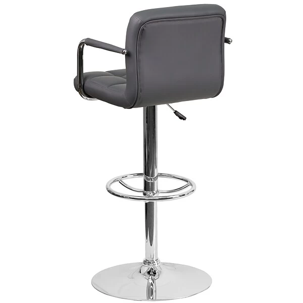 Flash Furniture Contemporary Vinyl Adjustable Height Barstool With Back, Gray (CH102029GY) - Image 5