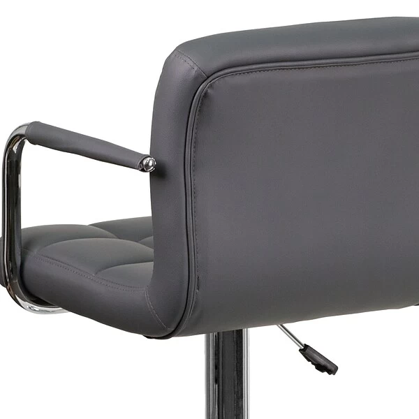 Flash Furniture Contemporary Vinyl Adjustable Height Barstool With Back, Gray (CH102029GY) - Image 6