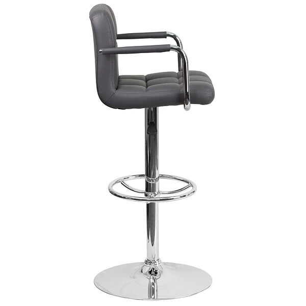 Flash Furniture Contemporary Vinyl Adjustable Height Barstool With Back, Gray (CH102029GY) - Image 7