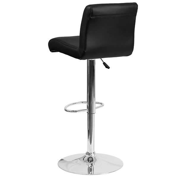 Flash Furniture Contemporary Vinyl Adjustable Height Barstool With Back, Black (DS8110BBK) - Image 4