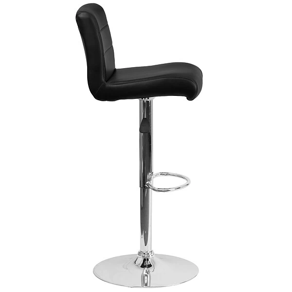 Flash Furniture Contemporary Vinyl Adjustable Height Barstool With Back, Black (DS8110BBK) - Image 5